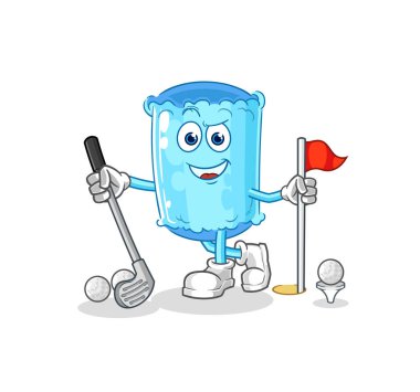 Golf oynayan destek yastığı. karikatür