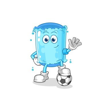 Destek yastığı futbol illüstrasyonu oynuyor. karakter vektosu