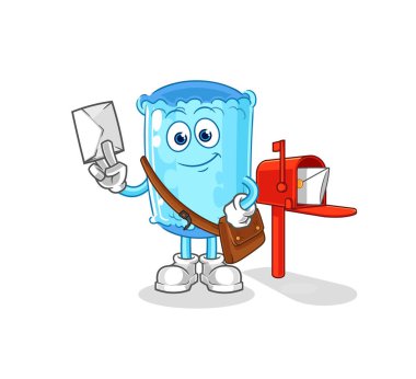 Yastık destekleyici postacı vektörü. karikatür