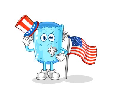 Yastık destekçisi Sam Amca karakteri. karikatür maskotu vektosu