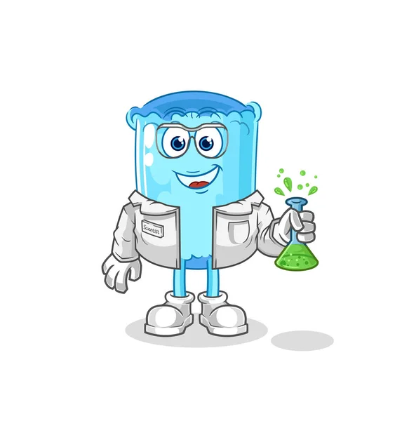Bolster Pillow Scientist Character Cartoon Mascot Vecto — Stock Vector