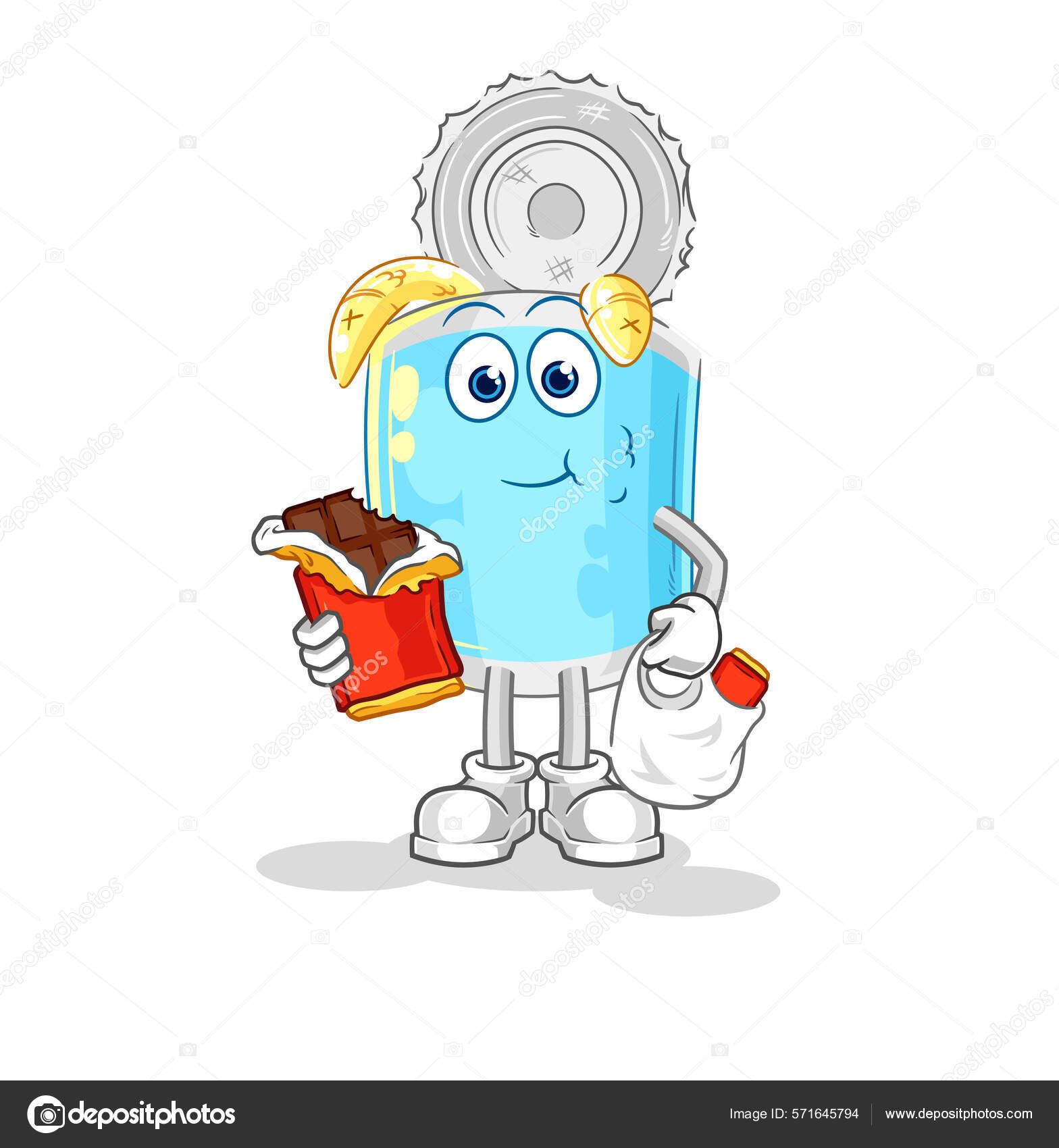 Canned Fish Eat Chocolate Mascot Cartoon Vecto Stock Vector Image by