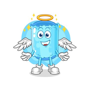 Kanat vektörlü destek yastık meleği. karikatür