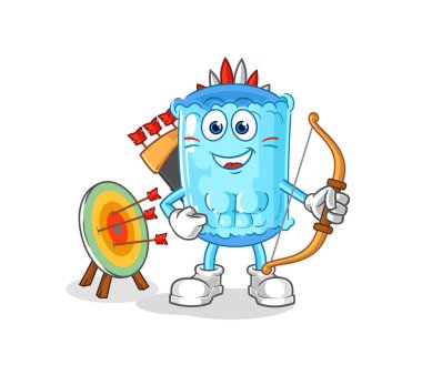 Yastık destekleyici Amerikan kabilesi. karikatür maskotu vektosu