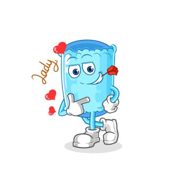 Destekleyici yastık flörtü illüstrasyonu. karakter vektosu