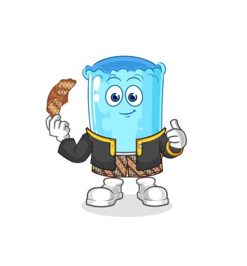 Yastık destekleyici Cava karakteri. karikatür maskotu vektosu