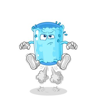 Yastıklardan osuruk sıçratma illüstrasyonu. karakter vektosu