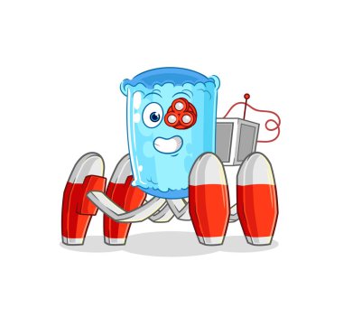 Destekleyici yastık gelecekteki robot vektörü. karikatür