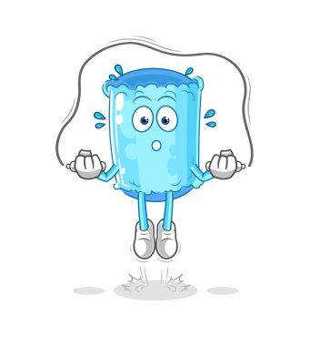 Yastık destek ipi atlama egzersizi. karakter vektosu