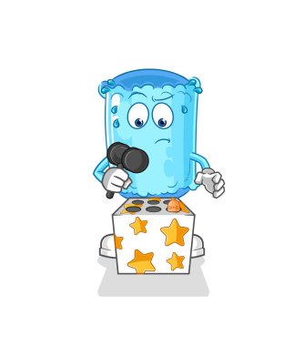 Destekleyici yastık oyunu bir köstebek maskotunu öldürdü. çizgi film vektosu