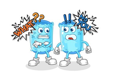 Birbirini destekleyen yastık karikatür vektosu tartışması.