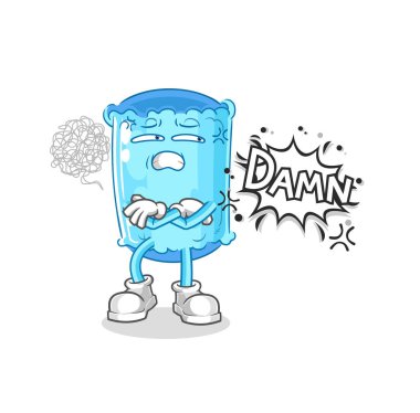 the bolster pillow very pissed off illustration. character vecto