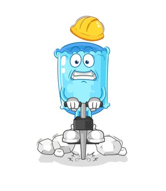 Yastık destekleyicisi. Çizgi film karakteri vektosu.