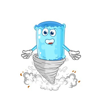 Kasırga çizgi film karakteri vekto 'sunun destek yastığı.