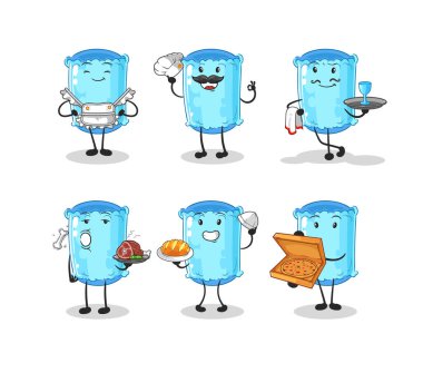 Yastık lokantası karakteri. karikatür maskotu vektosu