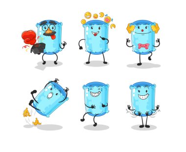 Yastık komedi seti karakteri. karikatür maskotu vektosu