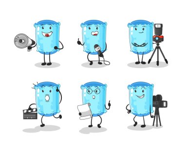 Destekleyici yastık eğlence grubu karakteri. karikatür maskotu vektosu