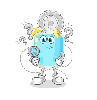 Balık konservesi resimlerini arıyor. karakter vektosu