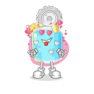 Konserve balıklar aşk vektörünü sever. karikatür