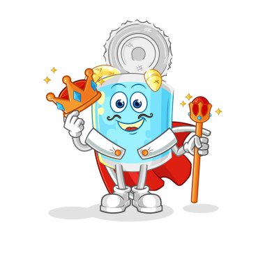 Konserve balık kralı vektörü. karikatür