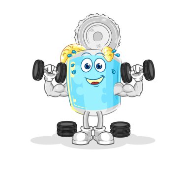 Konserve balık ağırlığı eğitim illüstrasyonu. karakter vektosu