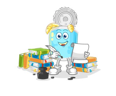 Konserve balık yazar vektörü. karikatür