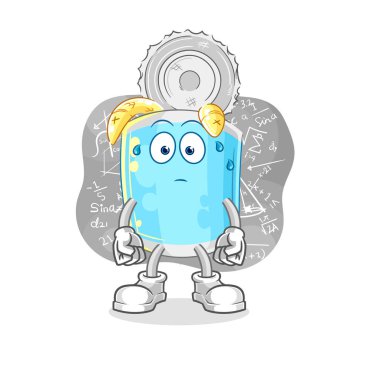 Konserve balıklar sert vektör düşünüyor. karikatür