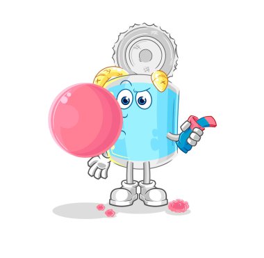 Balık konservesi sakız çiğneme vektörü. karikatür