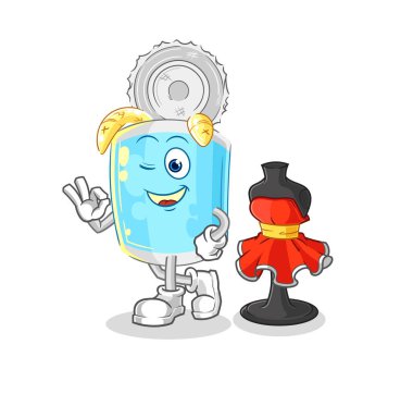 Konserve balık moda tasarımcısı vektörü. karikatür