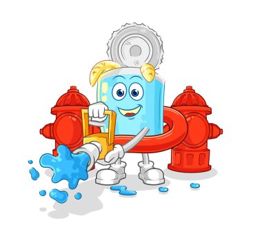 Konserve balık itfaiyecisi vektörü. karikatür