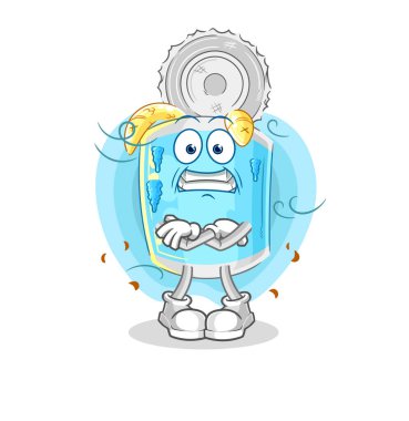 Konserve balık soğuk illüstrasyonu. karakter vektosu