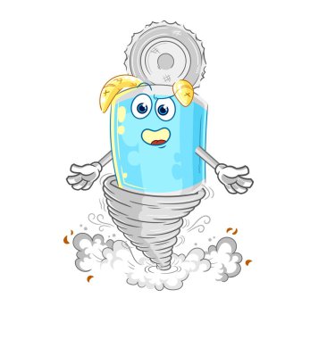 Kasırga çizgi film karakteri Vecto 'daki balık konservesi.