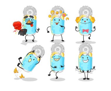 Konserve balık komedisi karakteri. karikatür maskotu vektosu