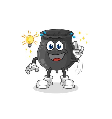 Kazanın bir fikir karikatürü var. maskot vektosu