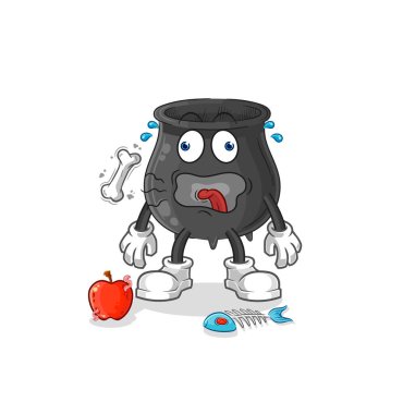 Kazan geğirme maskotu. çizgi film vektosu