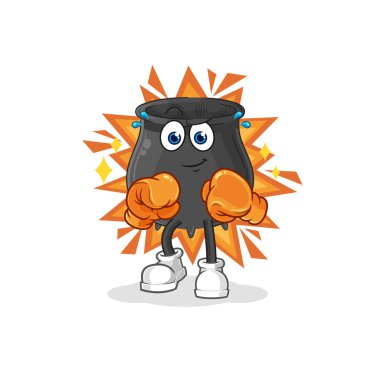 Kazan boksörü karakteri. karikatür maskotu vektosu