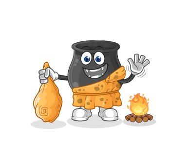 Kazan kadim karikatürü. karikatür maskotu vektosu