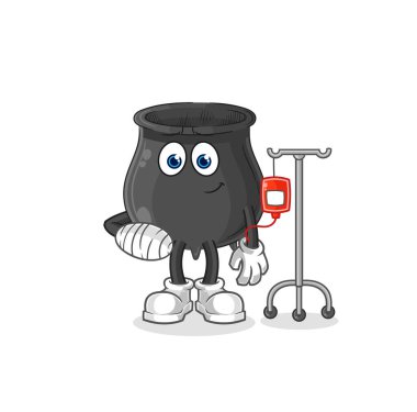 IV Illustrasyon 'daki kazan hasta. karakter vektosu