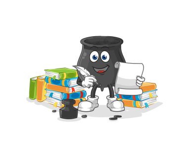 Kazan yazarı vektörü. karikatür