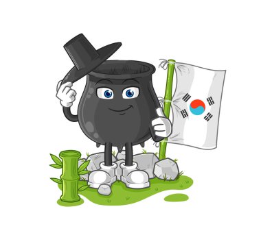 Kazan Koreli karakter. karikatür maskotu vektosu