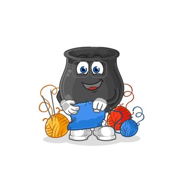 Kazan, terzi maskotu. çizgi film vektosu