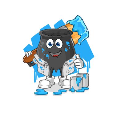 Kazan boyacısı illüstrasyonu. karakter vektosu