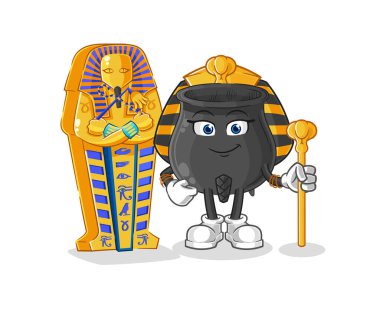 Kazan eski Mısır karikatürü. karikatür maskotu vektosu