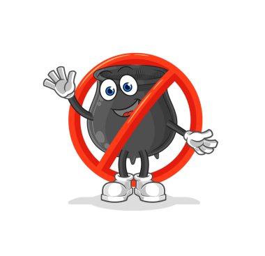 Kazan maskotuna hayır demek. çizgi film vektosu