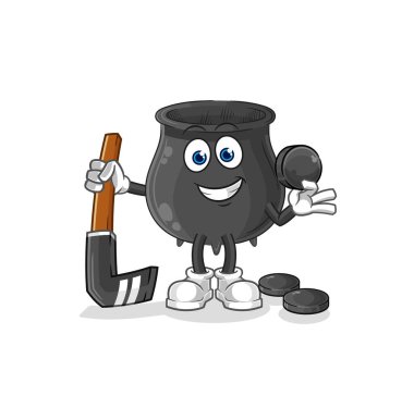 Kazan hokey vektörüyle oynuyor. karikatür