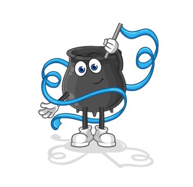 Kazan Ritmik Jimnastik Maskotu. çizgi film vektosu