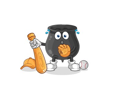 Kazan Beyzbol Yakalayıcı çizgi filmi. karikatür maskotu vektosu