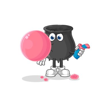 Kazan sakız çiğneme vektörü. karikatür