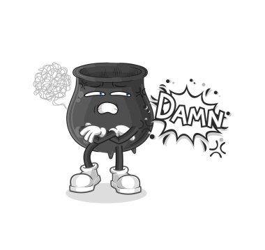 the cauldron very pissed off illustration. character vecto