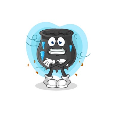 Kazan soğuk bir illüstrasyon. karakter vektosu